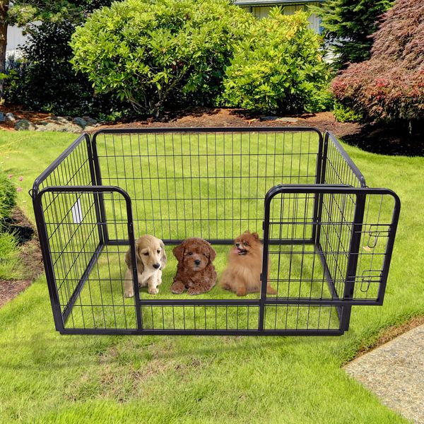Welpenauslauf Laufstall Freigehege Welpenzaun Stahl Freilaufgehege 2-Maße