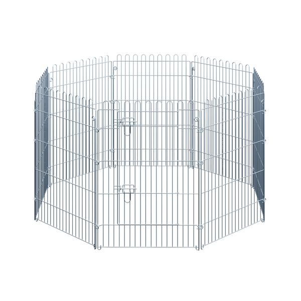 Freilaufgehege Welpenauslauf Welpenzaun Laufstall Welpengitter für Tiere 8-teilig B63 x H91 cm