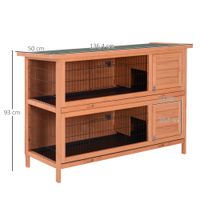 Kaninchenstall doppelstöckig für Kleintiere Tannenholz Orange 136,4x50x93cm