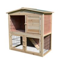Kleintierstall mit Freilauf Kleintierkäfig für draußen Tannenholz Natur