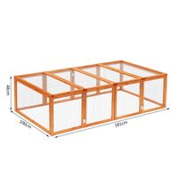 Freilaufgehege Freigehege Kaninchenstall Kleintier Tannenholz Natur 181x100x48cm