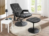Massagesessel Relaxsessel mit Heizfunktion & Fußhocker - Schwarz