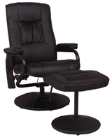 Massagesessel Relaxsessel mit Heizfunktion & Fußhocker - Schwarz