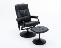Massagesessel Relaxsessel mit Heizfunktion & Fußhocker - Schwarz