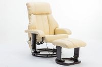 Massagesessel mit Fußhocker & Heizfunktion - Beige