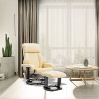 Massagesessel mit Fußhocker & Heizfunktion - Beige