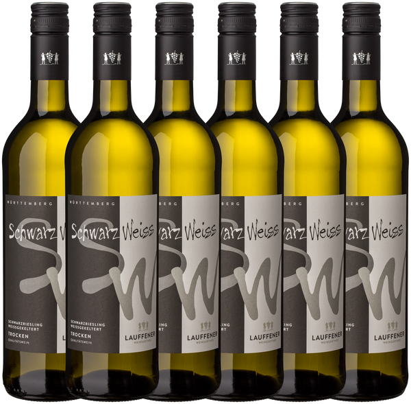 "Schwarz/Weiss" Schwarzriesling weissgekeltert QbA trocken 0,75l - 6er Karton