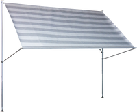 Klemmmarkise Premium 350 cm Streifen hellgrau