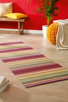 Mira Jacquard Teppich Streifen Bunt 80 x 200 cm