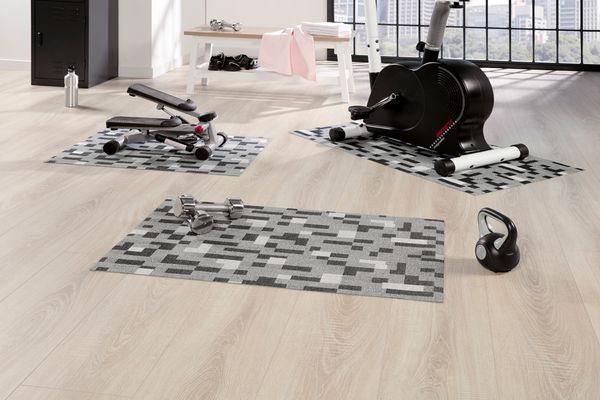Peyer Syntex Mira Jacquard Teppich Rieti Farbe Anthrazit 65 x 180 cm