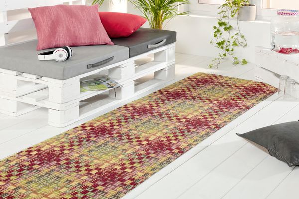 Peyer Syntex Mira Jacquard Teppich Flechtgewebe Bunt 80 x 150 cm