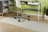 Peyer Syntex Mira Jacquard Teppich Blume Allover Farbe Hellgrau 80 x 200 cm