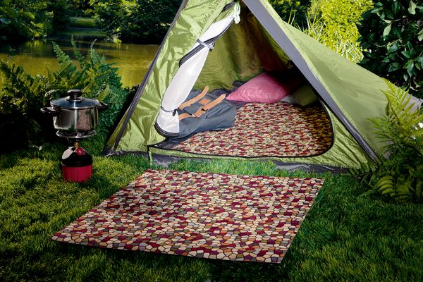 Peyer Syntex Mira Jacquard Teppich Mosaik Multicolor 60 x 110 cm
