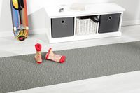 Peyer Syntex Mira Jacquard Teppich Uni Farbe Grau 80 x 200 cm