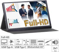 EZM-210 (ZX-5067-675) Tragbarer Monitor Mobiler Full-HD-IPS-Monitor, 39,6 cm 15.6" Mirrorlink & AirPlay