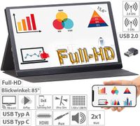 EZM-210 (ZX-5076-675) + WLAN-Stick Tragbarer Monitor Mobiler Full-HD-IPS-Monitor, 39,6 cm 15.6"