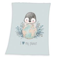 Pinguin Microfaserflausch-Decke Größe 75x100 cm