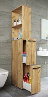 Badmöbel Nischenschrank Raumteiler Badschrank Midischrank Schublade Sadilo XL Honig-Eiche