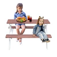 Picknicktisch Holz Kindersitzgruppe Weiß / Teak