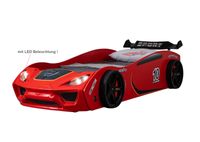 Autobett TURBO V2 Rot Kinderbett im Rennwagen-Design mit Lattenrost