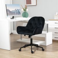 Bürostuhl Drehstuhl Bürosessel höhenverstellbar samtartiges Polyester Schwarz 60 x 61 x 81-91 cm