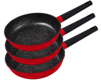 3tlg. Bratpfannenset« SHINE-RED Induktion, 20+24+28cm