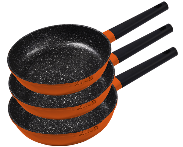 3tlg. Bratpfannenset« SHINE-ORANGE, Induktion, 20+24+28cm