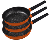 3tlg. Bratpfannenset« SHINE-ORANGE, Induktion, 20+24+28cm