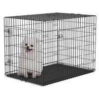 Hundekäfig Transportkäfig Drahtkäfig mit Gitter Schwarz 76 x 46 x 52 cm