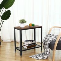 Sofatisch, mit Gitterablage, vintagebraun-schwarz