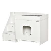Katzenschrank für Katzentoilette Katzenhöhlen Katzenklo mit Treppe Weiß