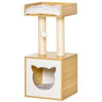 Kratzbaum mit Katzenhöhle 2 weichen Kissen Katzenbaum Katzenbett Sisal