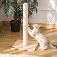 Kratzstamm für Katzen Kratzsäule aus Sisal Kratzbaum Spielzeug mit Ball 60cm Beige 34 x 34 x 60 cm