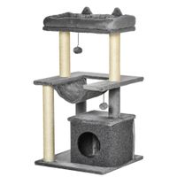 Katzenbaum 90 cm Kratzbaum mit Hängematte Katzenkratzbaum Plüsch Sisal