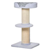 Katzenbaum Spielbaum Kratzstamm mit Plattform Sisal E1 Spanplatte Plüsch Hellblau 45 x 45 x 91 cm