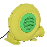450W elektrische Luftpumpe Hüpfburg Gebläsepumpe Ventilator mit Griff Dauergebläse leichtgewichtig tragbar für aufblasbare Spielzeuge ABS Gelb+Grün 35 x 26 x 33,5 cm