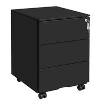 SONGMICS Rollcontainer, mit 3 Schubladen 39 x 45 x 55 cm (L x B x H)