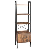 Bücherregal mit Schrank, Wohnzimmerregal, 4 Ablagen