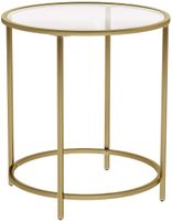 Beistelltisch rund, Hartglas, golden