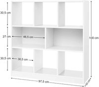 Bücherregal mit offenen Fächern 98 x 30 x 100 cm