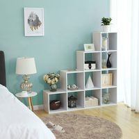 Bücherregal mit 10 Würfeln, Weiß