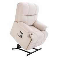 Sessel mit aufstehhilfe Relaxsessel Wärmefunktion Fernbedienung USB Creme