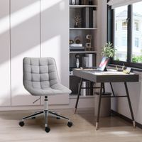 Bürostuhl Drehstuhl höhenverstellbar 360° drehbar Mikrofaser Schaumstoff Hellgrau 60x 60x90 cm