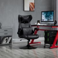 Gaming Stuhl höhenverstellbar gepolsterter Sitz Metall Schwarz 67x71x112 cm