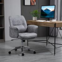 Bürostuhl höhenverstellbarer ergonomisch Mikrofaser Schaumstoff Hellgrau 67x69x102 cm