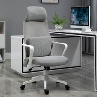 Vinsetto Bürostuhl Massagesessel mit Massagefunktion höhenverstellbar Grau
