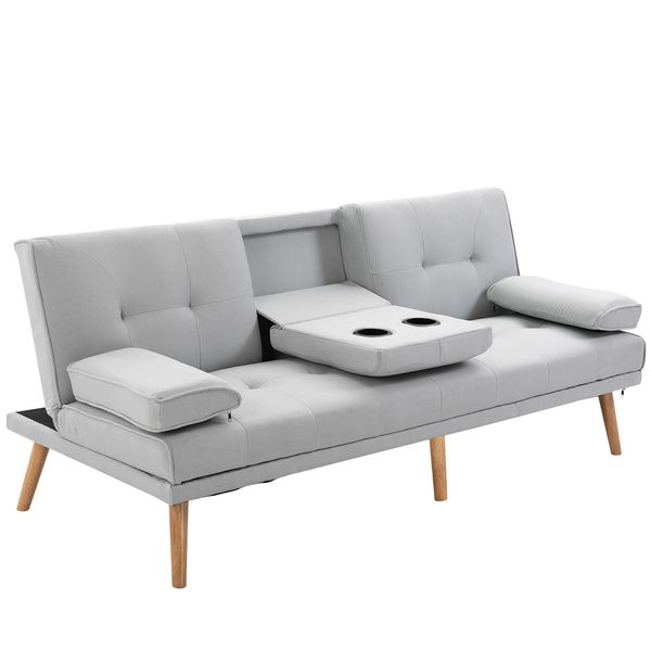 Schlafsofa Sofabett Schlafcouch 3 Sitzer Leinen