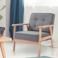 Einzelsofa Loungesessel Relaxstuhl Polsterstuhl Armlehnen Leinen
