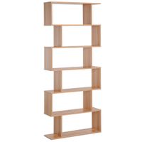 Bücherregal Wandregal Raumteiler mit 6 Fächern Standregal Aktenregal Ahorn L80 x B23 x H192 cm