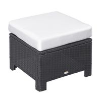 Poly Rattan Hocker mit Kissen Gartenhocker Fußhocker Sitzhocker